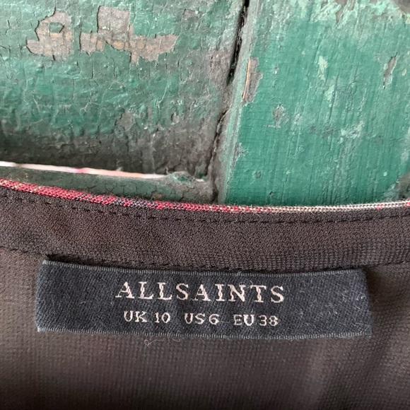 AllSaints “Heny” Tie-Front Check Dress size US 6/ UK 10 - Picture 5 of 11